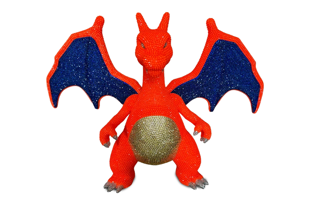 Charizard — a crystal dragon sculpture in genuine Swarovski&reg; crystals by Angela Gomes