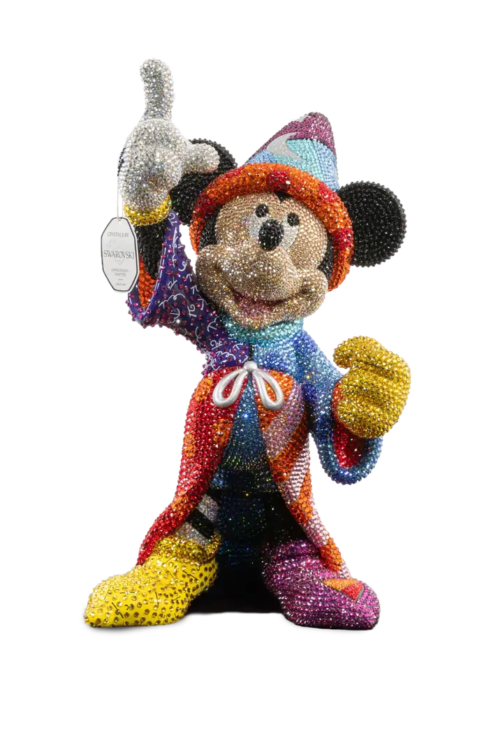 Colorful Mickey — a colourful crystal mouse sculpture in genuine Swarovski&reg; crystals by Angela Gomes