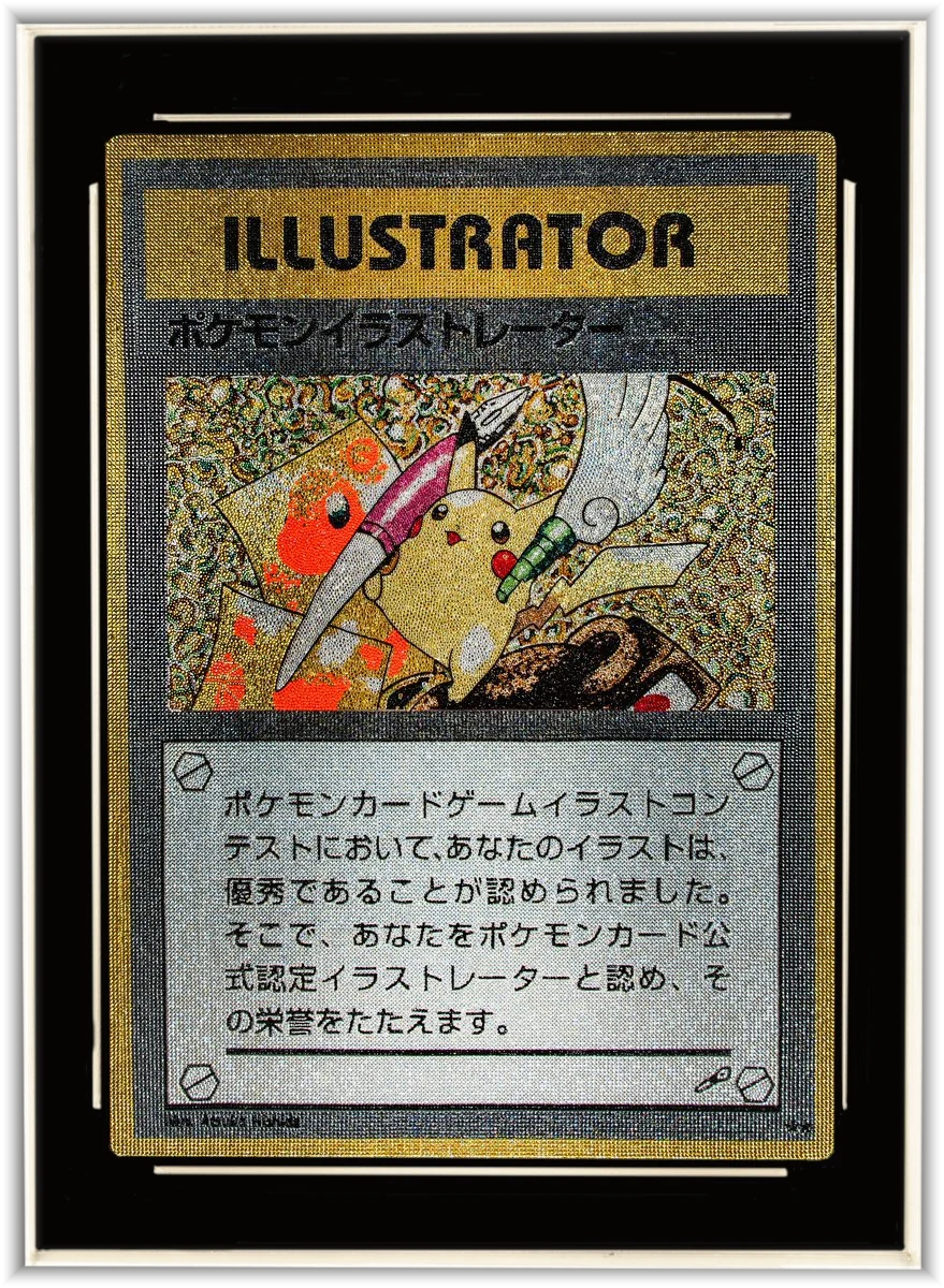 Pikachu Illustrator recreated in genuine Swarovski&reg; crystals by Angela Gomes, sold at Goldin