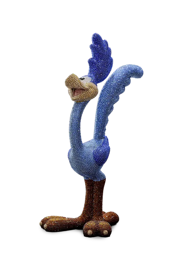 Road Runner — a crystal bird sculpture in genuine Swarovski&reg; crystals by Angela Gomes