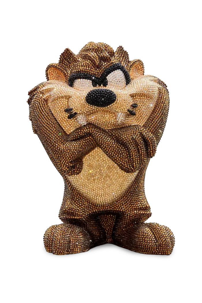 Taz — a crystal Tasmanian Devil sculpture in genuine Swarovski&reg; crystals by Angela Gomes