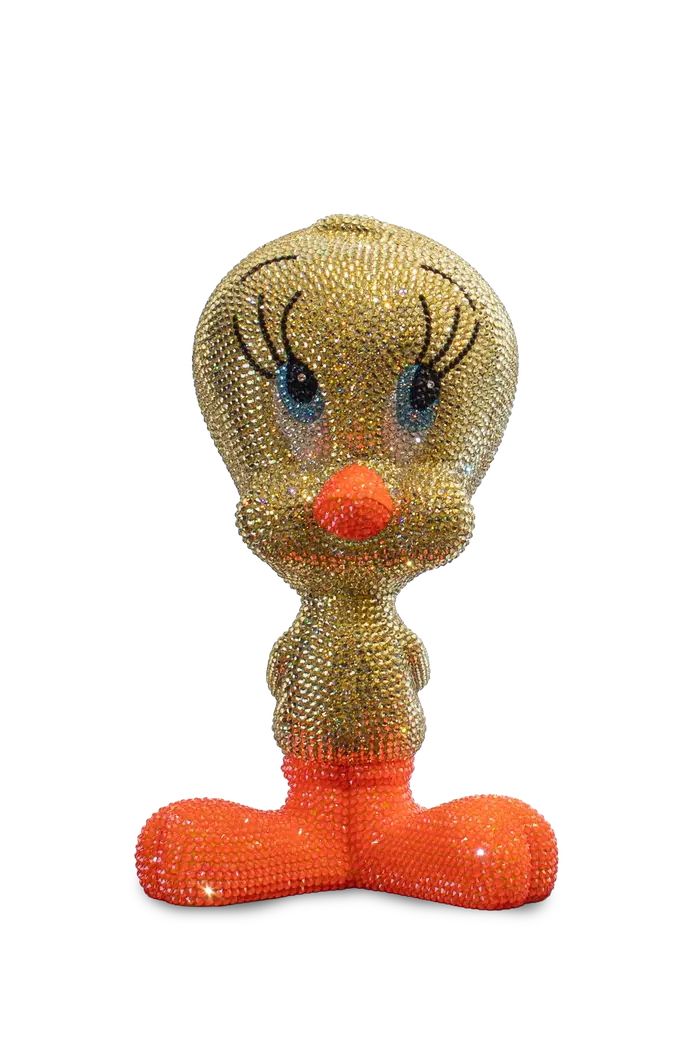 Tweety — a crystal bird sculpture in genuine Swarovski&reg; crystals by Angela Gomes